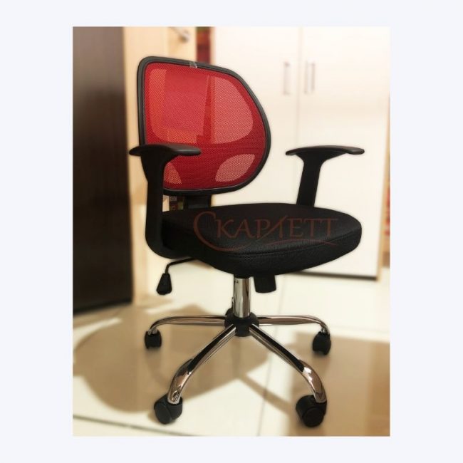 Кресло офисное W-118 (красный/черный)